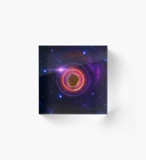The Little Astronaut on a Tiny Fractal Planet in a Long Lost Nebula Acrylic Block