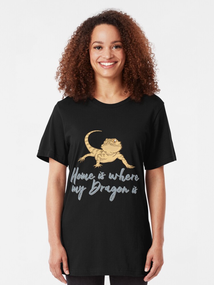 Alternative Ansicht von Home Is Where My Dragon Is - Funny Reptile Gift Slim Fit T-Shirt