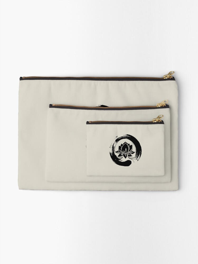 Alternate view of Enso Zen Lotus Zipper Pouch