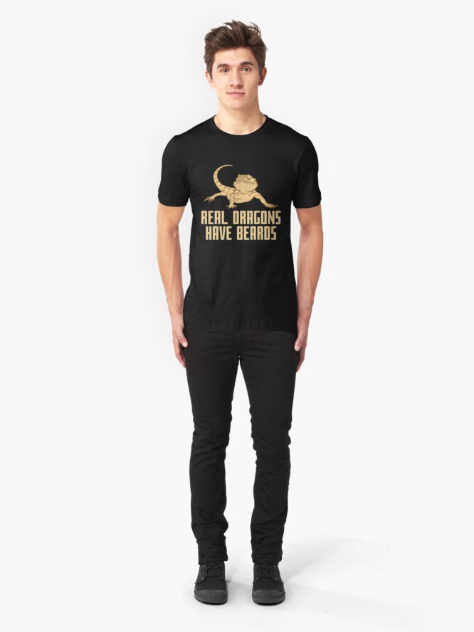 Alternative Ansicht von Real Dragons Have Beards - Funny Reptile Gift Slim Fit T-Shirt