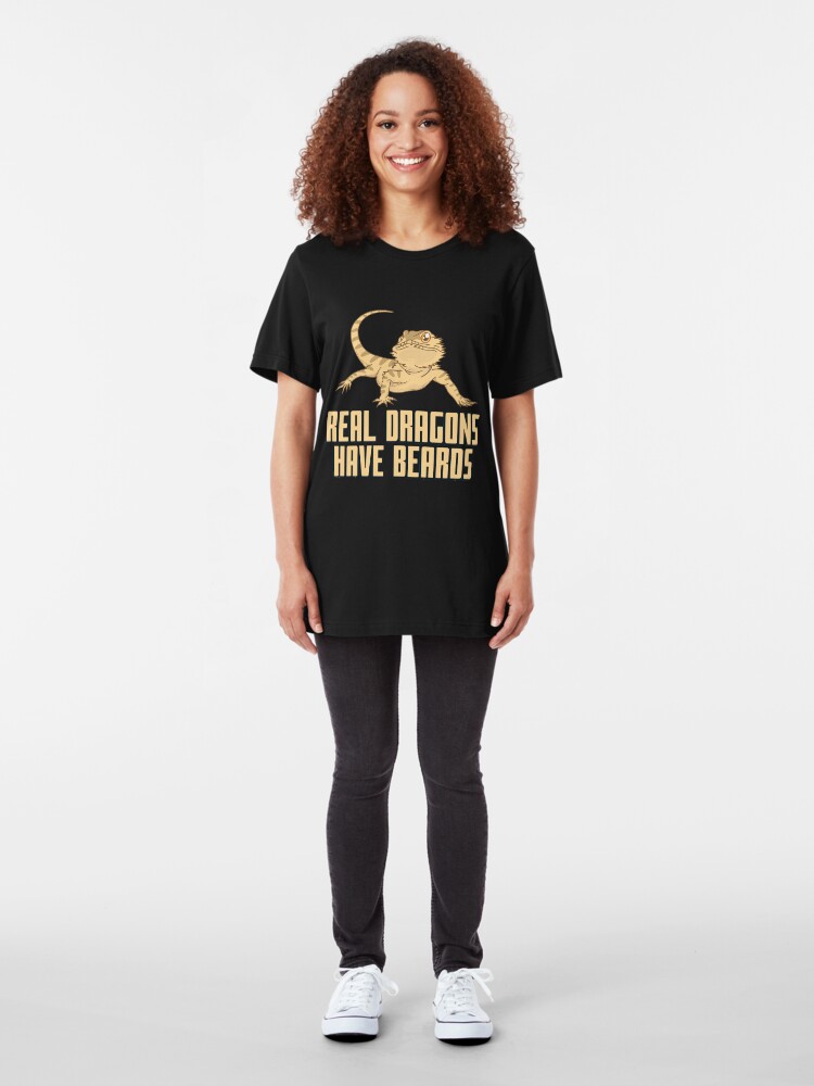 Alternative Ansicht von Real Dragons Have Beards - Funny Reptile Gift Slim Fit T-Shirt