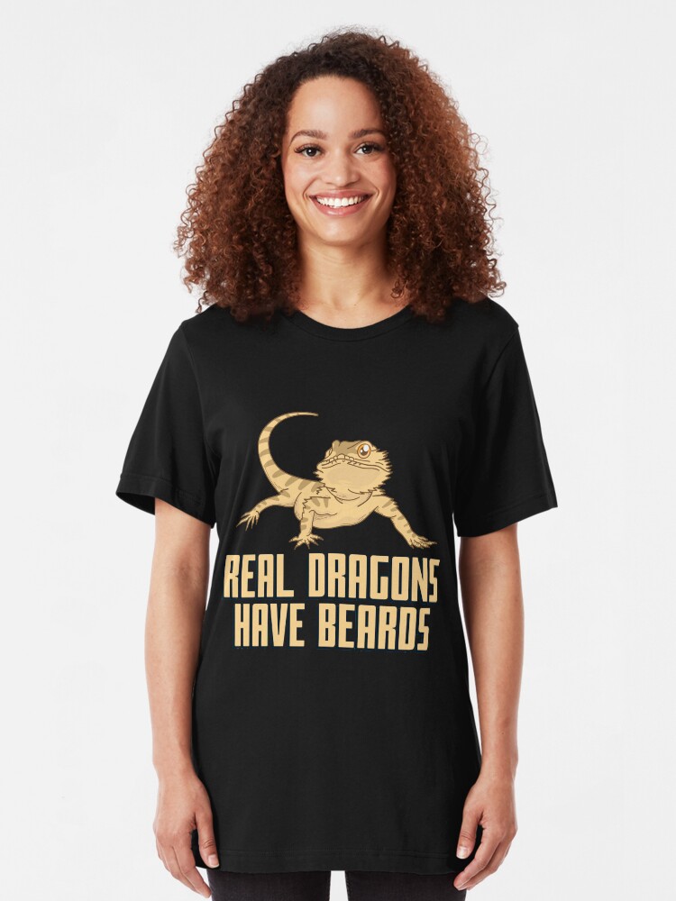 Alternative Ansicht von Real Dragons Have Beards - Funny Reptile Gift Slim Fit T-Shirt