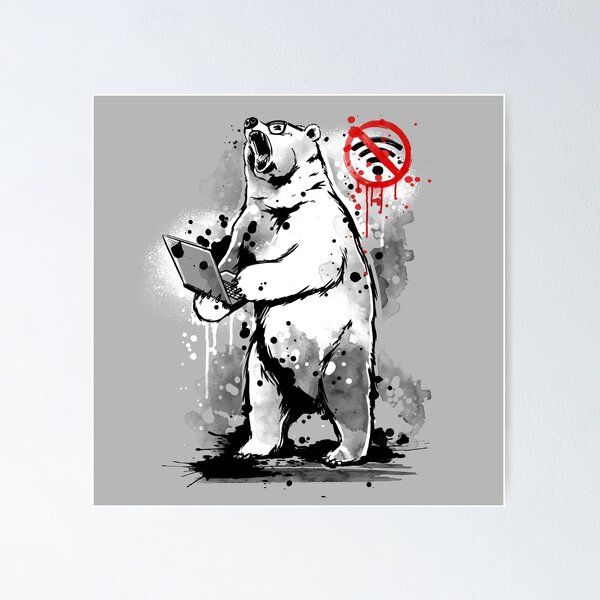 Item preview, No internet connection - angry bear designed and sold by NemiMakeit.