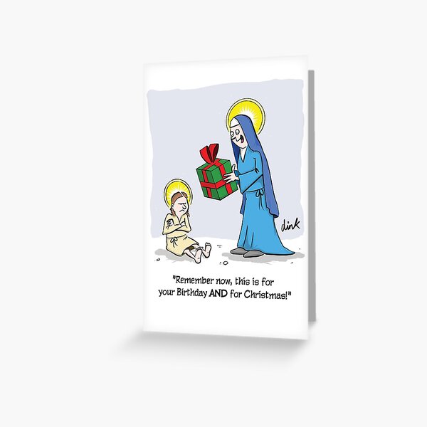 HAPPY / MERRY BIRTHDAY / CHRISTMAS Cartoon Greeting Card