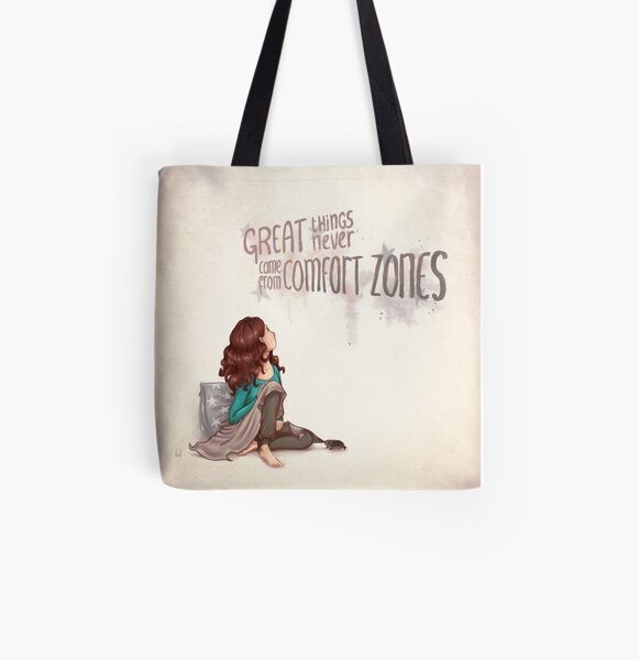 Great things never came from comfortzones All Over Print Tote Bag