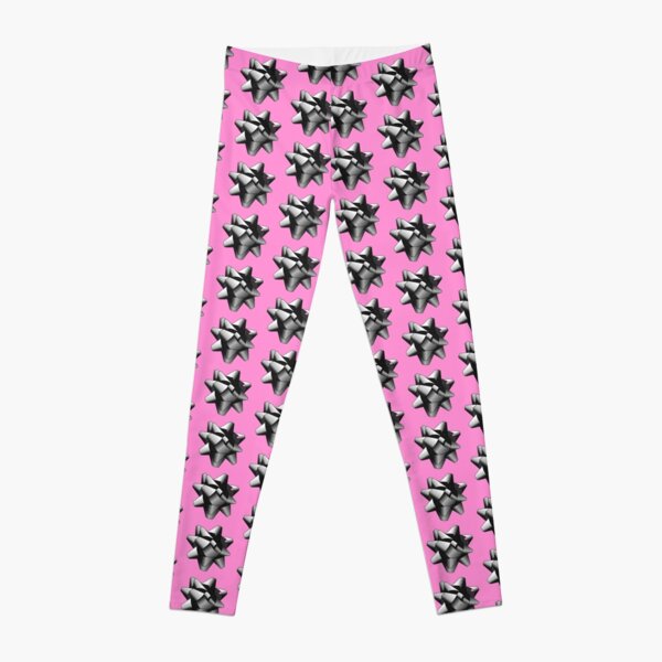 Silver Bows on Pink Leggings