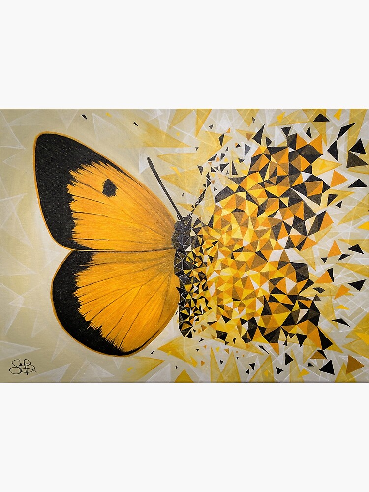 Yellow butterfly geometric explosion by artetbe
