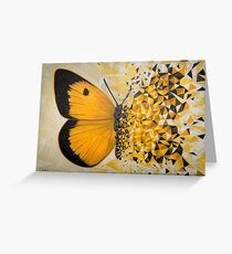 Yellow butterfly geometric explosion Greeting Card