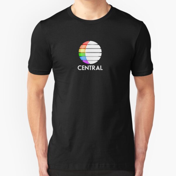 Central TV television 1980s retro logo 3D render Slim Fit T-Shirt