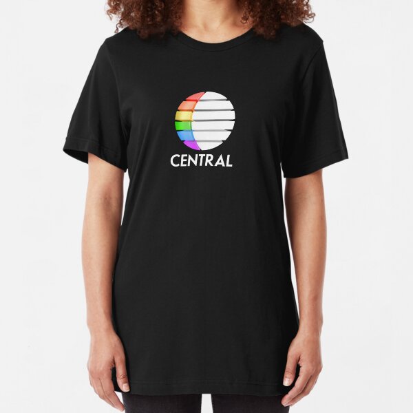 Central TV television 1980s retro logo 3D render Slim Fit T-Shirt