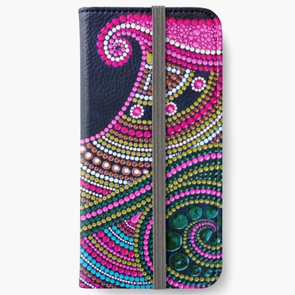 Abstract Dot Painting WAVES by Dutch Artist Tessa Smits iPhone Wallet