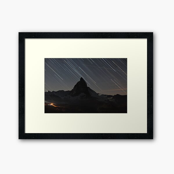 Matterhorn - Zermatt, Switzerland and startrails Framed Art Print