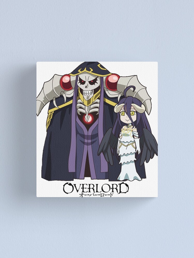 Overlord Chibi Momonga And Albedo W Logo Canvas Print By Japanesegoods Redbubble