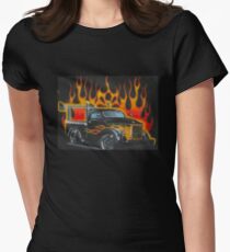 Kindermotiv Feuertruck Tailliertes T-Shirt für Frauen