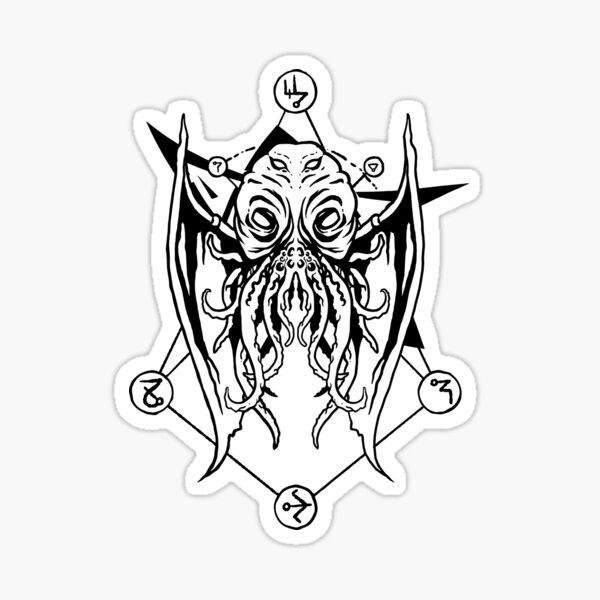 Cthulhu Lovecraft Old Leather Design Sticker For Sale By Zachholmbergart Redbubble 9979