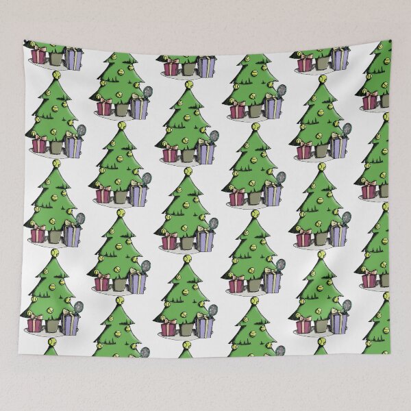 Item preview, funny tennis ball Christmas tree with tennis racket gift designed and sold by MyPriond.