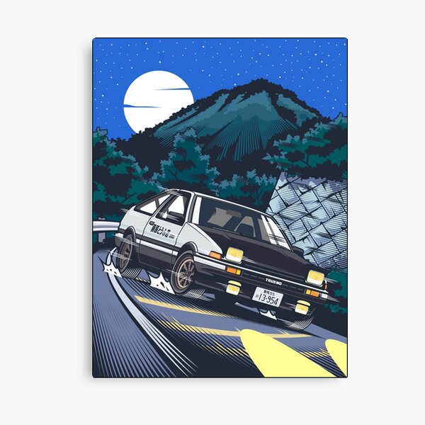 Erster D Takumi Fujiwara Hachiroku Downhill-Angriff! AE86 Trueno Leinwanddruck