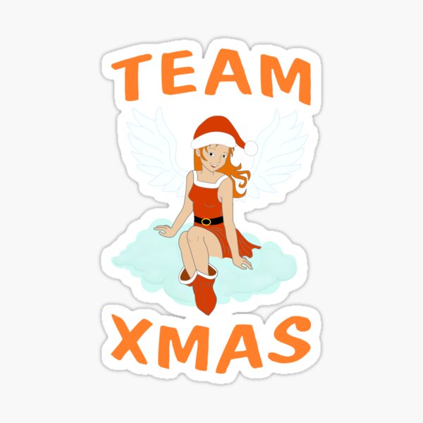 Team Weihnachtsengel Xmas rothaarig Service Crew Sticker