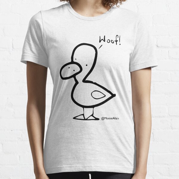 Duck Goes Woof - black print Essential T-Shirt