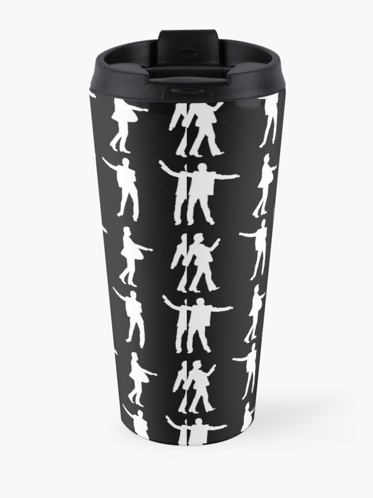 Alternate view of DANCING DAVE white print Travel Mug