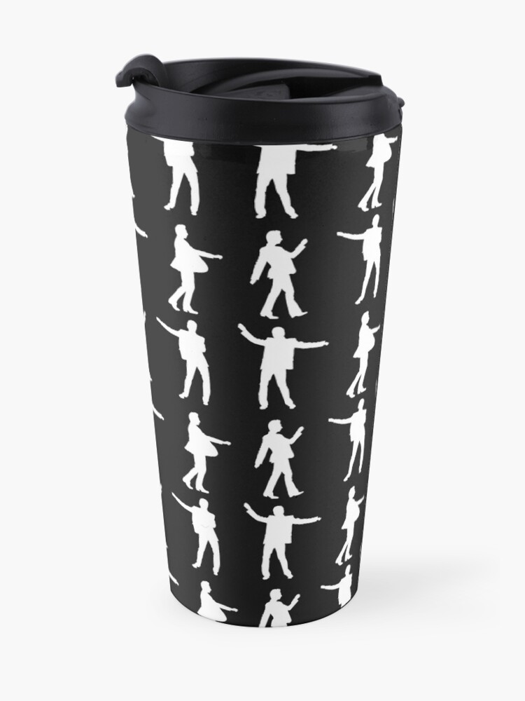 Alternate view of DANCING DAVE white print Travel Mug