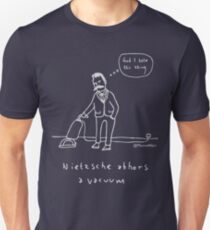 Nietzsche verabscheut ein Vakuum - blasser Druck für dunkle T-Shirts Slim Fit T-Shirt