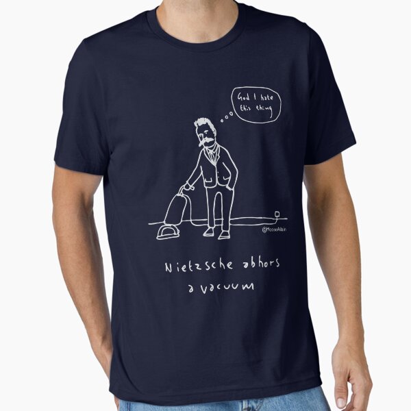 Item preview, Nietzsche abhors a vacuum - Pale print for dark t-shirts designed and sold by worldofmoose.
