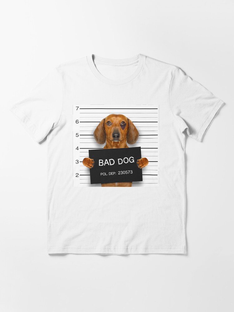 Alternate view of Funny Dachshund Mugshot Essential T-Shirt