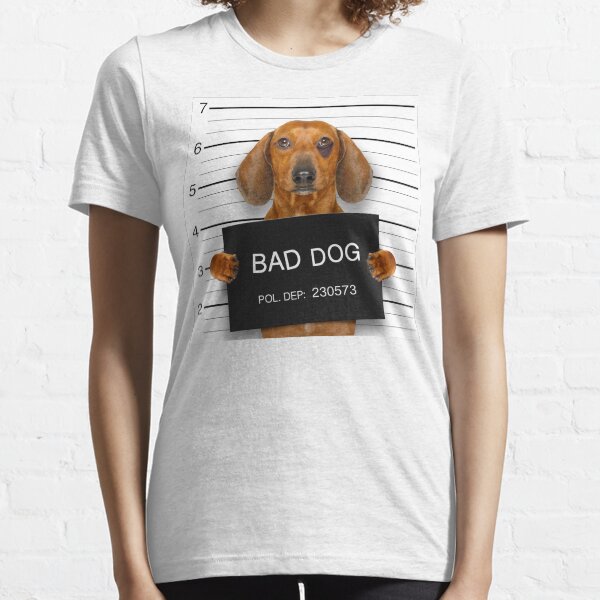 Funny Dachshund Mugshot Essential T-Shirt
