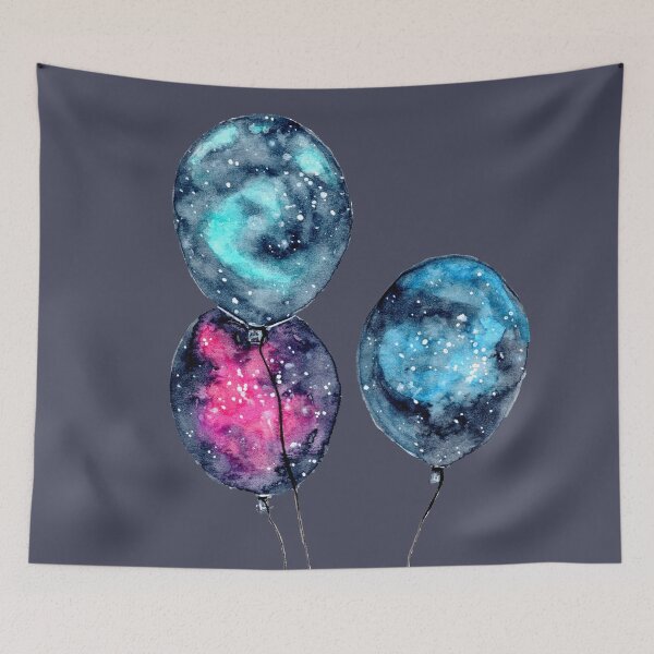 Item preview, Galactic Balloons - Watercolour Painting designed and sold by Pattokarts.