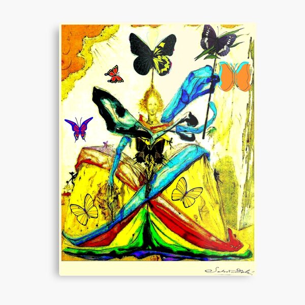 DALI : Vintage 1951 Queen of Butterflies Abstract Print Metal Print