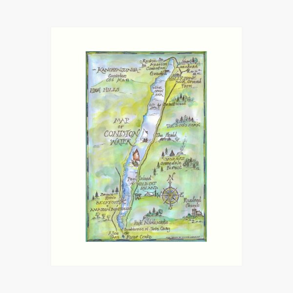 Item preview, Swallows and Amazons map of Coniston Water -  designed and sold by SophieNeville.