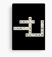 Misfits Characters Scrabble Canvas Print