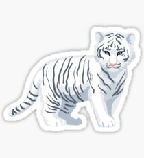 White Tiger Baby Sticker