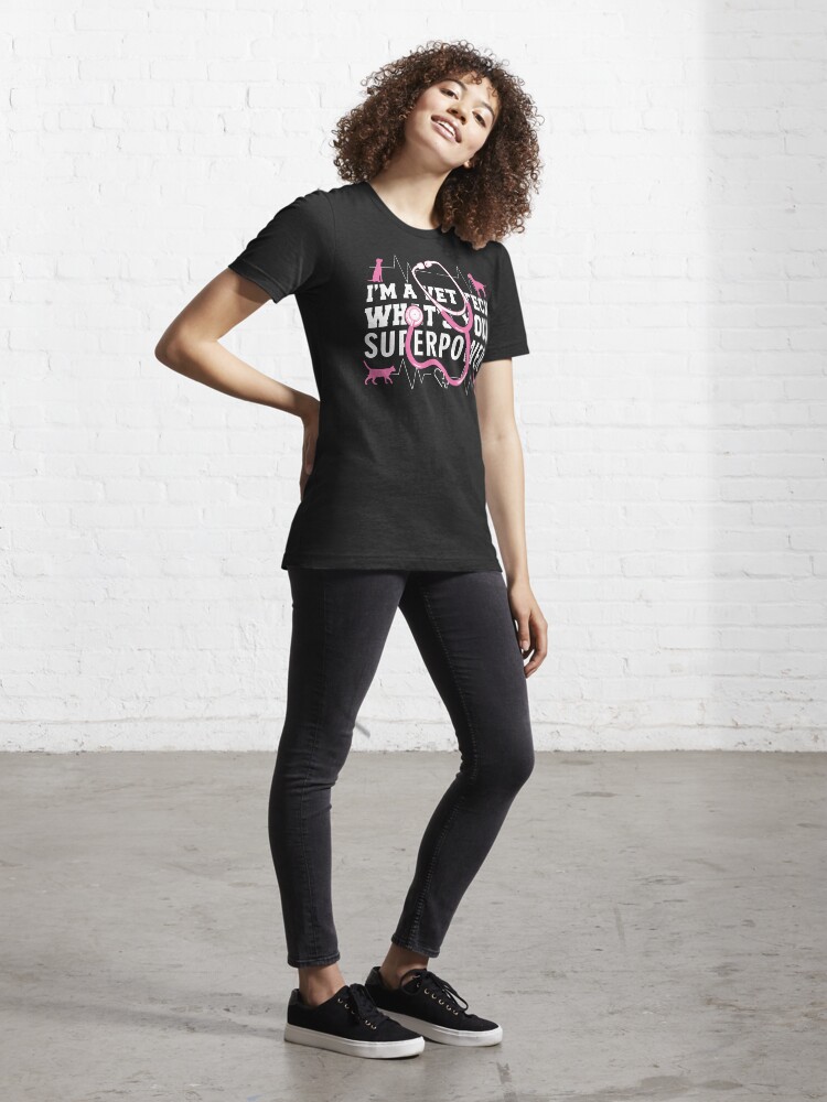 Thumbnail 4 of 7, Essential T-Shirt, I'm A Vet Tech What's Your Superpower designed and sold by wantneedlove.