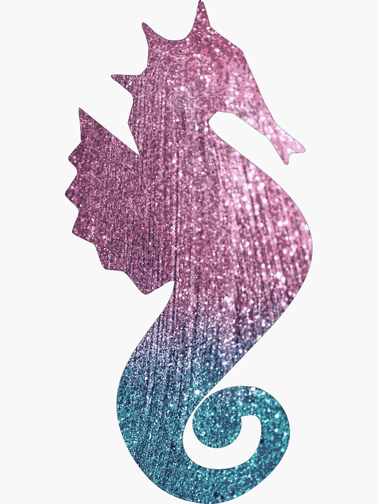 Thumbnail 3 of 3, Sticker, Glitter Seahorse designed and sold by miniverdesigns.