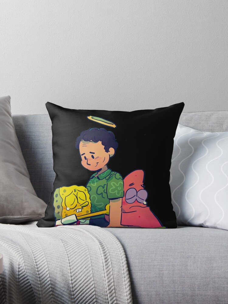 sad spongebob fish | Throw Pillow