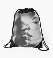 Girls Kissing Drawstring Bag