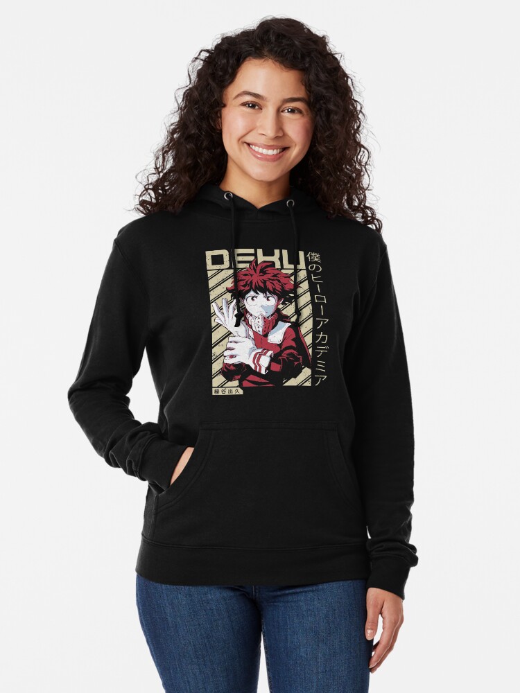 deku diagonal  mein held academia  animeshirt  leichter hoodie