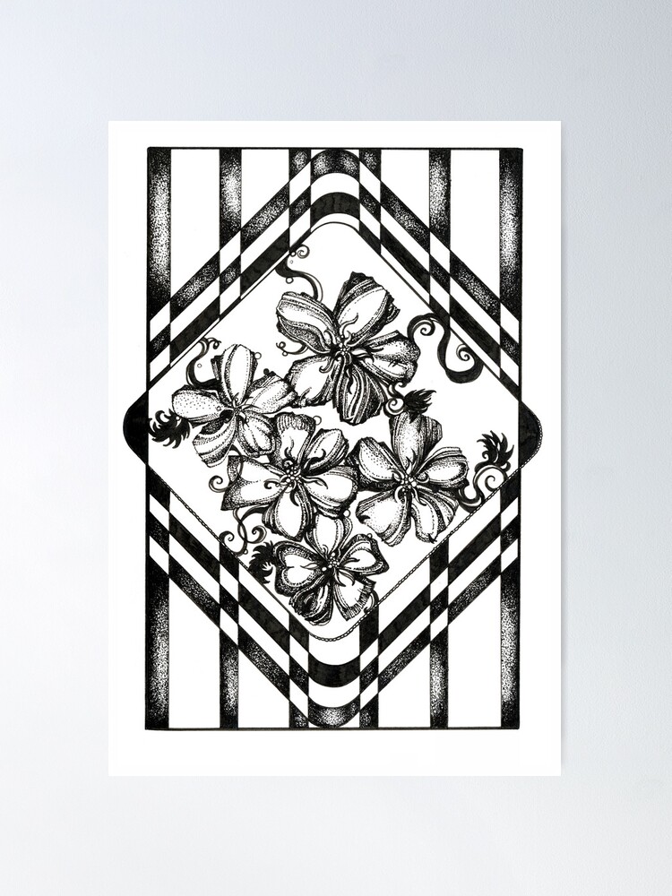 Thumbnail 2 of 3, Poster, Flower Sanctuary, Ink Drawing designed and sold by Danielle Scott.