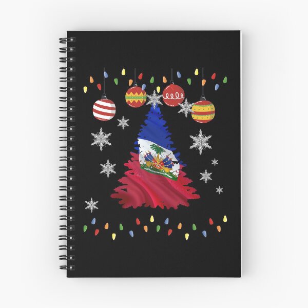 Item preview, Haiti Christmas Tree Flag With Snowflakes Lights & Ornaments designed and sold by makeitadmirable.