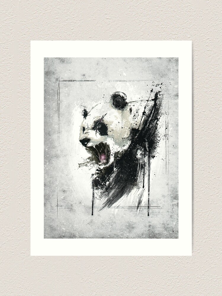 Angry outlet Panda Poster Painting canvas 24*36inch