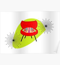 Modern Mid-Century Retro Chair Illustations Poster