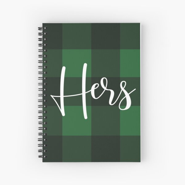 Hers Green and Black Plaid Pattern Spiral Notebook