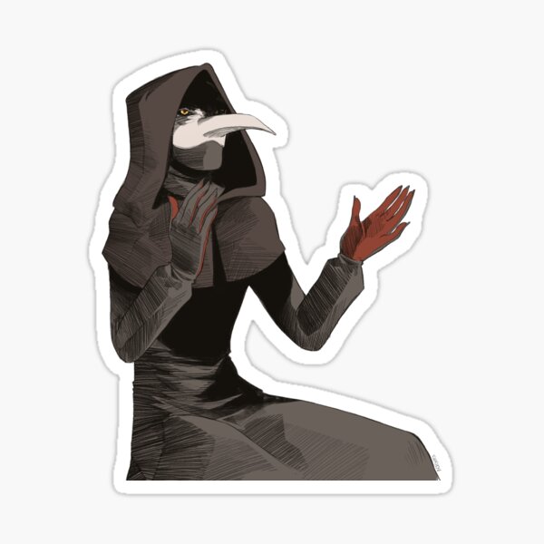 scp 049 and scp 035 holding roses  Sticker for Sale by 0amburgh0