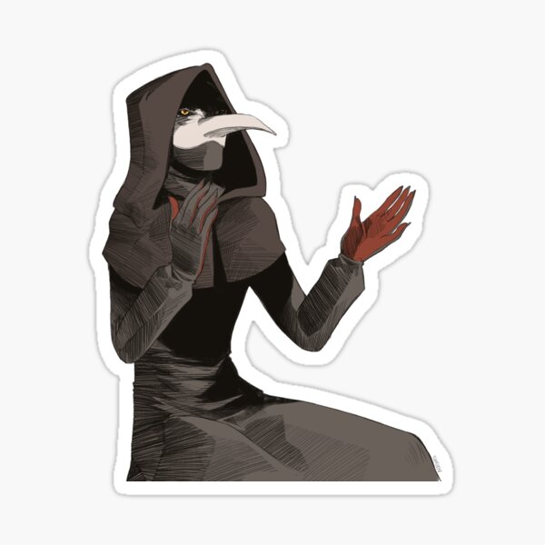 scp 049 and scp 035 holding roses corrupt version Sticker for