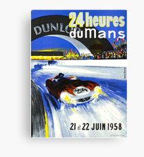 24 Hours of LeMans - 1958 Poster Art Canvas Print