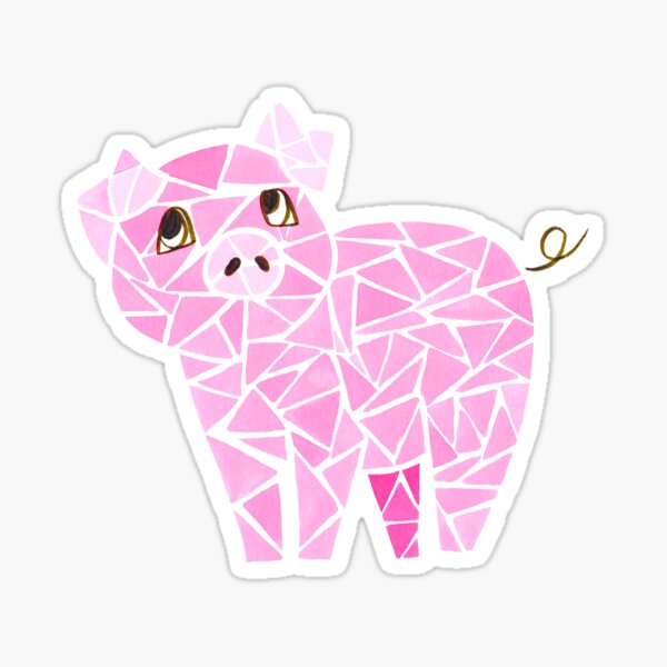 Geometric piggy design Sticker