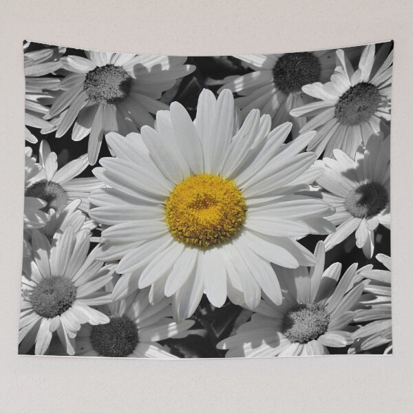Item preview, Daisy Flower Black White Yellow Floral  A197 designed and sold by byNicol.