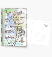 Swallows and Amazons map of Derwentwater by Sophie Neville Postcards